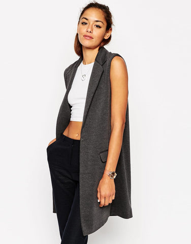 Sleeveless Blazer Grey